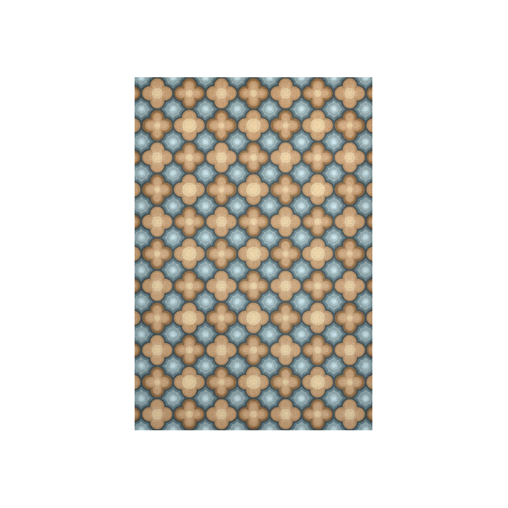 Brown and Blue Pattern Cotton Linen Wall Tapestry 40"x 60"