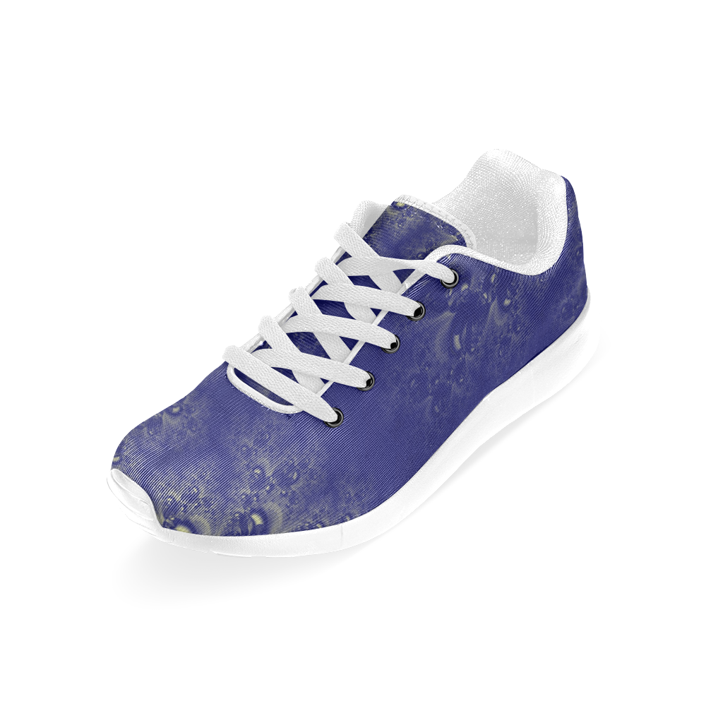 Royal Blue Frost Fractal Abstract Men’s Running Shoes (Model 020)