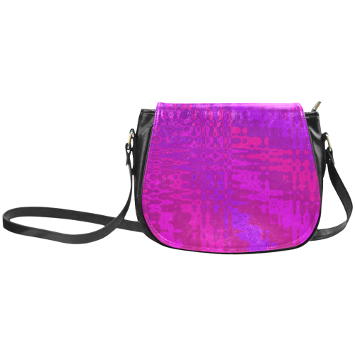 Purple Frequency Abstract by ArtformDesigns Classic Saddle Bag/Large (Model 1648)