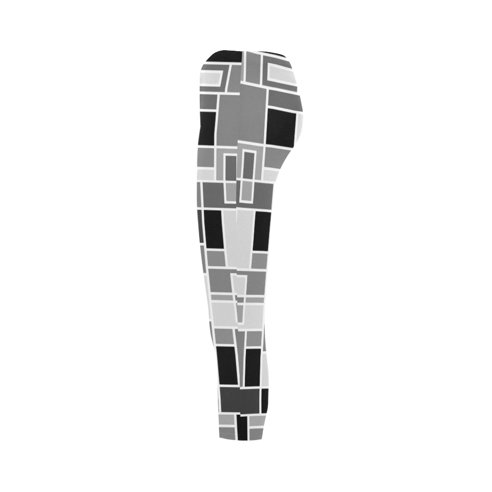Monochrome Geometric Blocks by ArtformDesigns Capri Legging (Model L02)