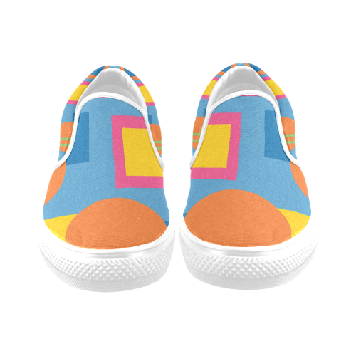 Geometry Women's Unusual Slip-on Canvas Shoes (Model 019)