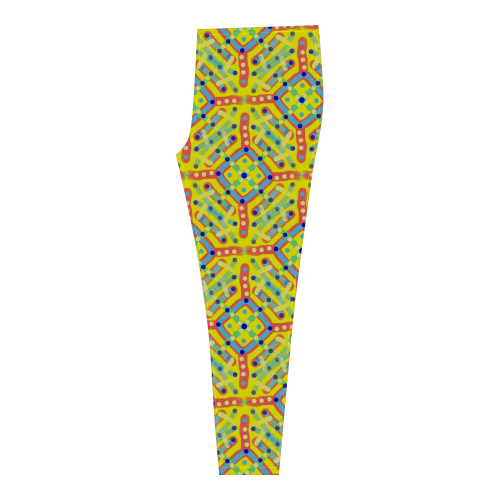 festival pattern yellow Cassandra Women's Leggings (Model L01)