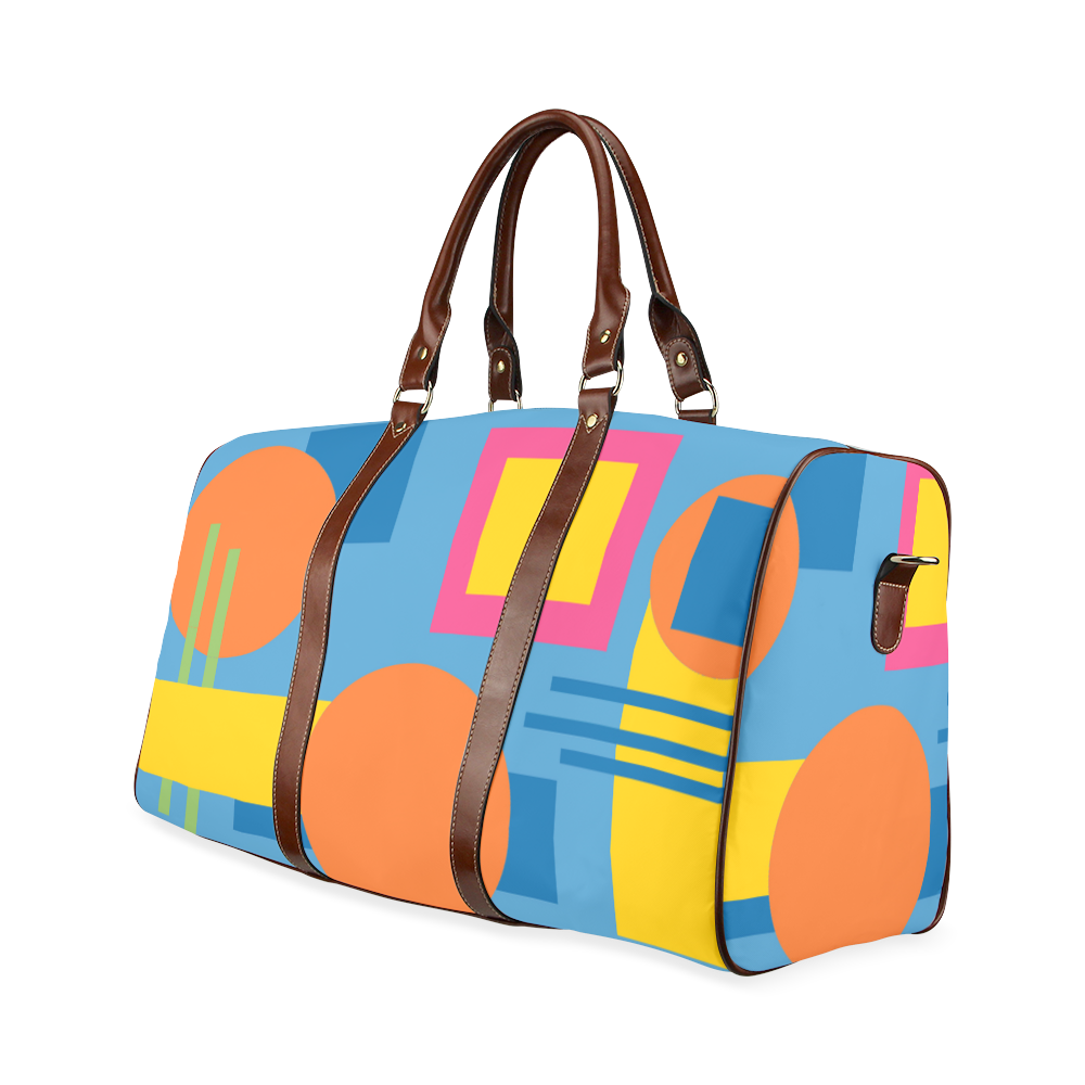 70ties geometric travel bag Waterproof Travel Bag/Small (Model 1639)