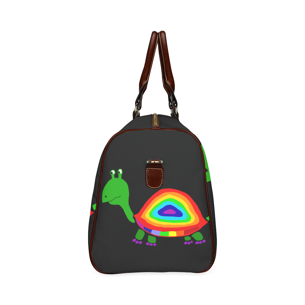 Funny Rainbow Turtle Art Waterproof Travel Bag/Large (Model 1639)
