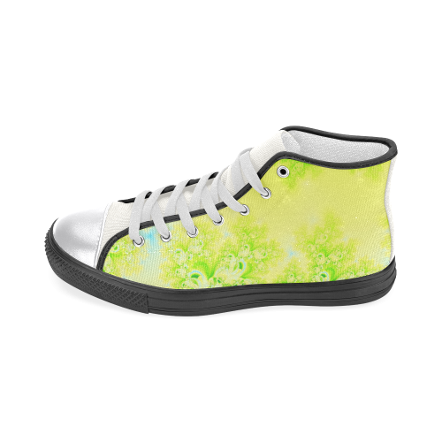 Sunny Spring Frost  Fractal Abstract Women's Classic High Top Canvas Shoes (Model 017)