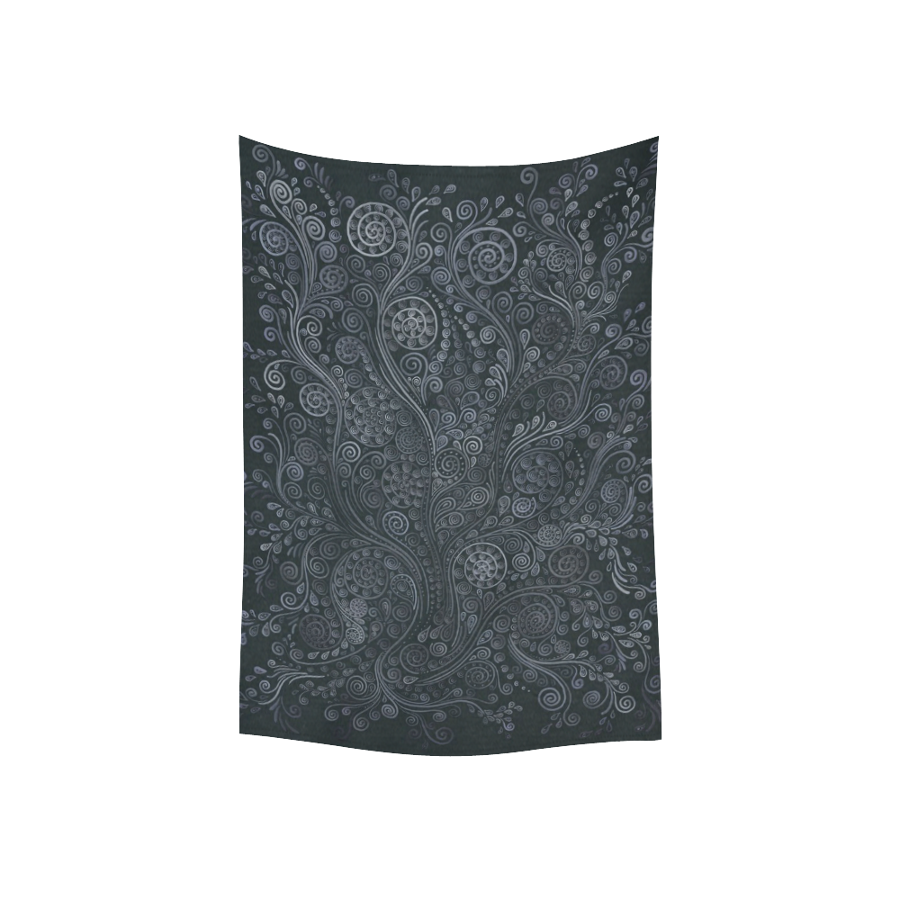 Soft Blue 3D Ornamental Cotton Linen Wall Tapestry 40"x 60"