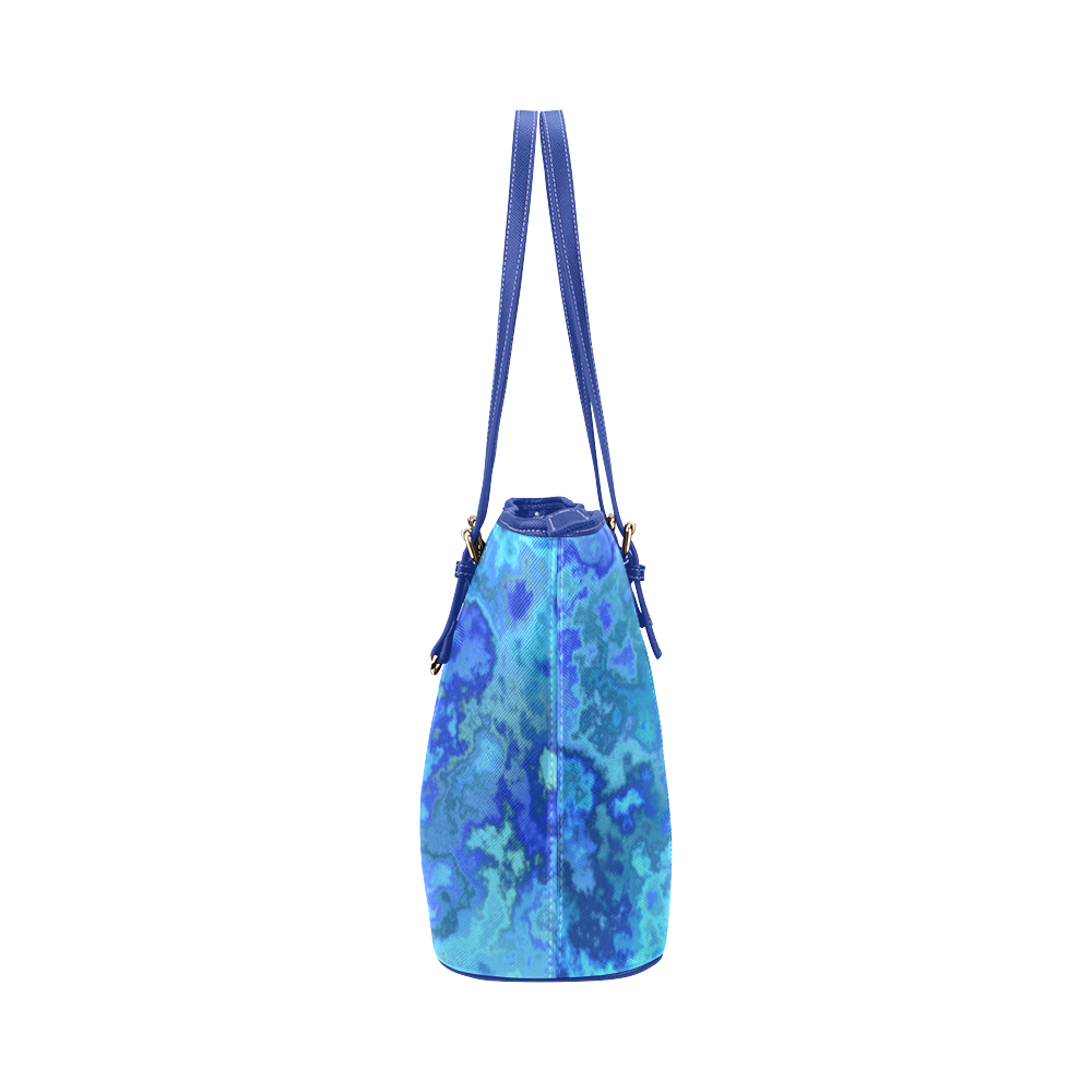 blue reef Leather Tote Bag/Small (Model 1651)