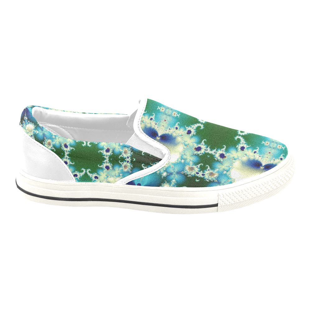 Ice Princess Fractal Abstract Women's Unusual Slip-on Canvas Shoes (Model 019)