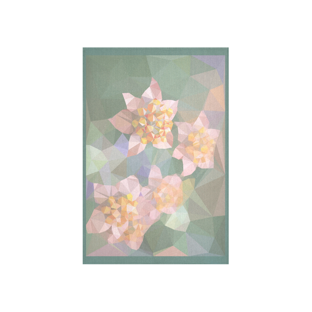Low Poly Flowers Cotton Linen Wall Tapestry 40"x 60"