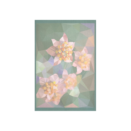 Low Poly Flowers Cotton Linen Wall Tapestry 40"x 60"