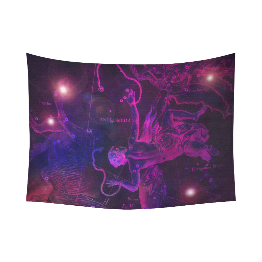 stars andromeda Cotton Linen Wall Tapestry 80"x 60"