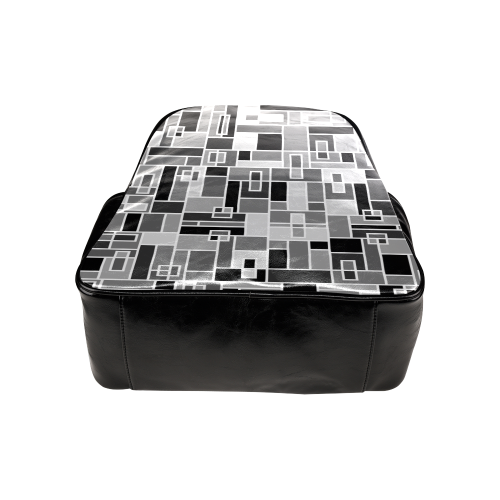 Monochrome Geometric Blocks by ArtformDesigns Multi-Pockets Backpack (Model 1636)