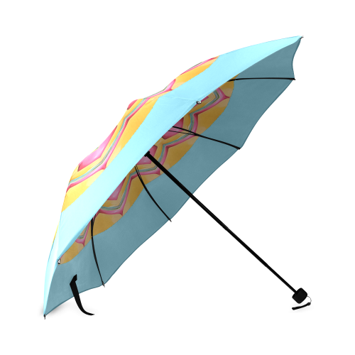 Blue Pink & Yellow Mandala Umbrella Foldable Umbrella (Model U01)