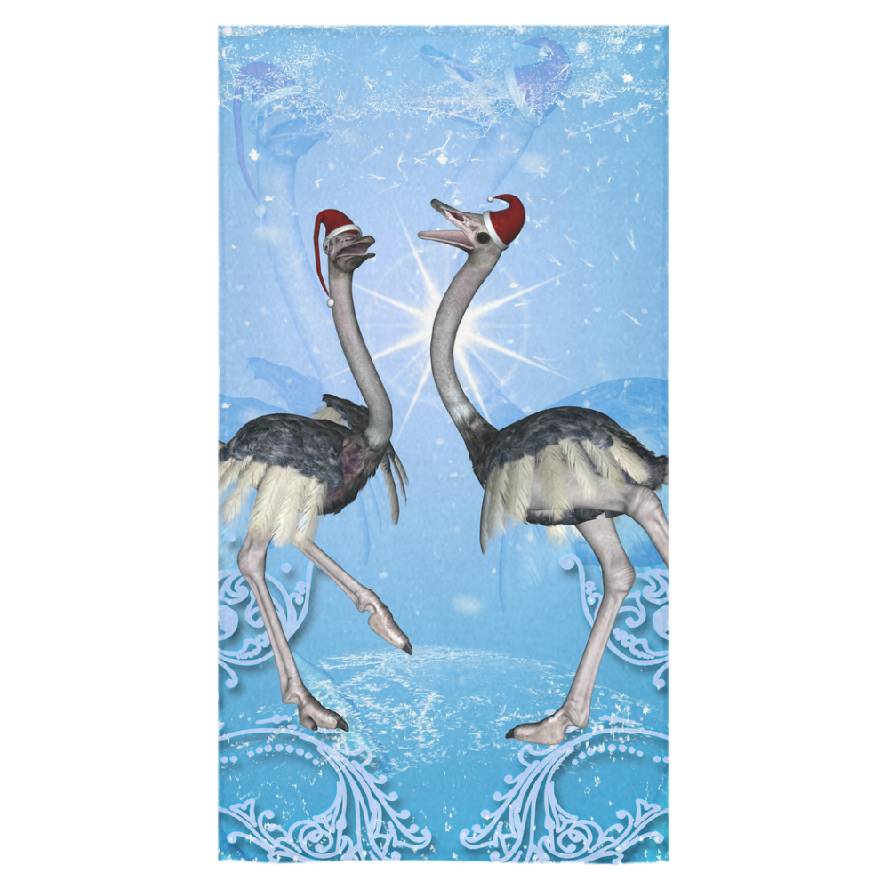 Dancing for christmas, cute ostrichs Bath Towel 30"x56"