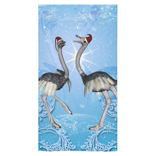 Dancing for christmas, cute ostrichs Bath Towel 30"x56"