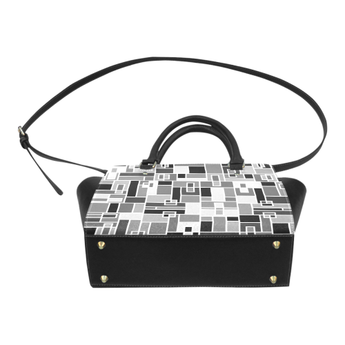 Monochrome Geometric Blocks by ArtformDesigns Classic Shoulder Handbag (Model 1653)