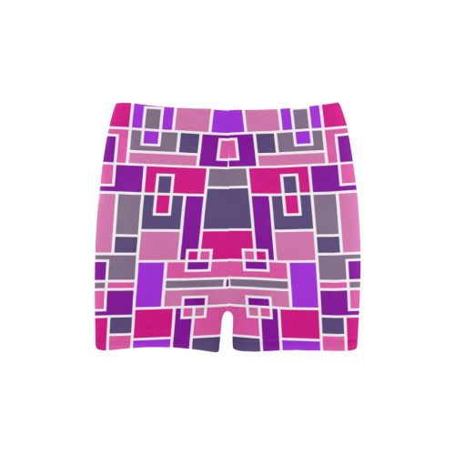 Pink and Purple Geometric Blocks by ArtformDesigns Briseis Skinny Shorts (Model L04)