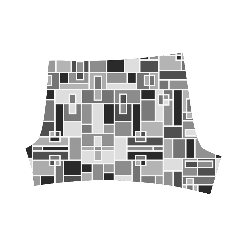 Monochrome Geometric Blocks by ArtformDesigns Briseis Skinny Shorts (Model L04)