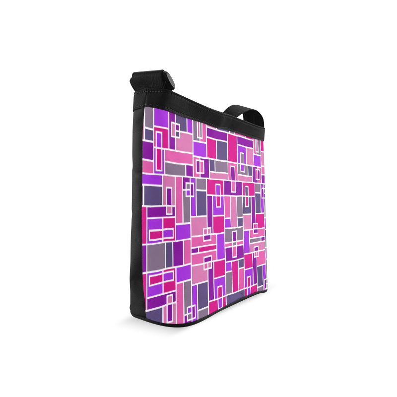 Pink and Purple Geometric Blocks by ArtformDesigns Crossbody Bags (Model 1613)