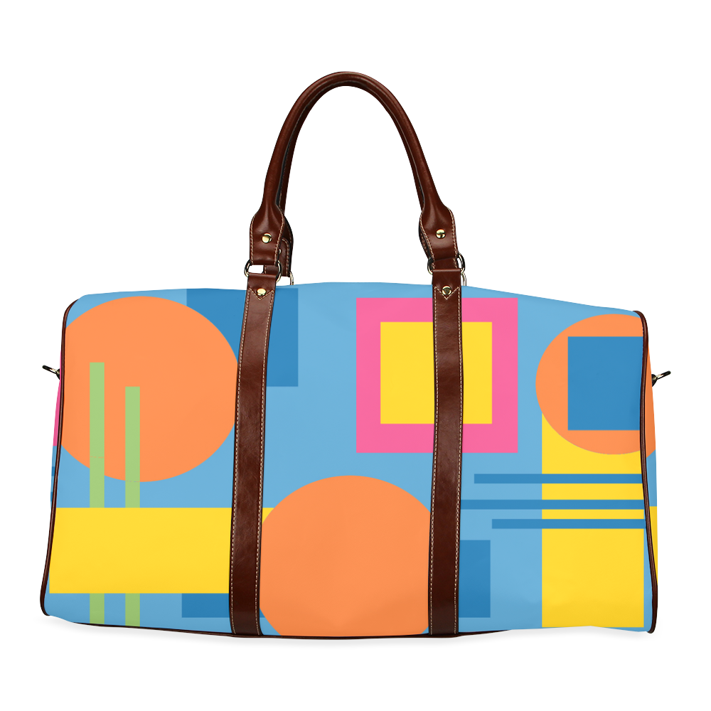 70ties geometric travel bag Waterproof Travel Bag/Small (Model 1639)