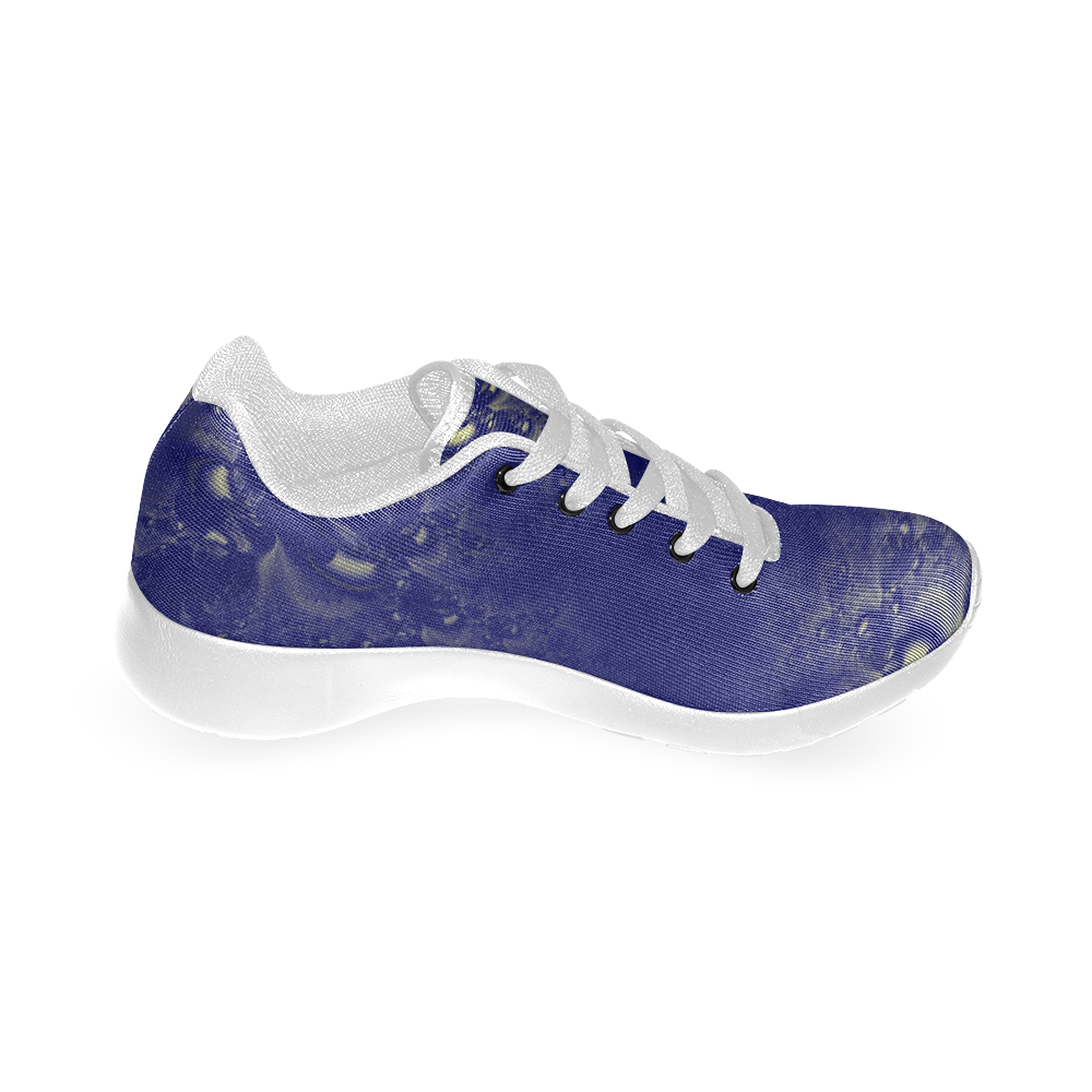 Royal Blue Frost Fractal Abstract Men’s Running Shoes (Model 020)