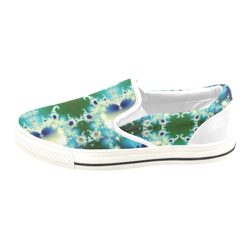 Ice Princess Fractal Abstract Women's Unusual Slip-on Canvas Shoes (Model 019)