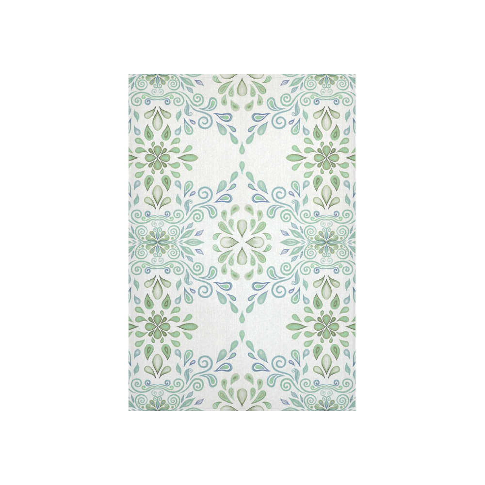 Blue and Green watercolor pattern Cotton Linen Wall Tapestry 40"x 60"