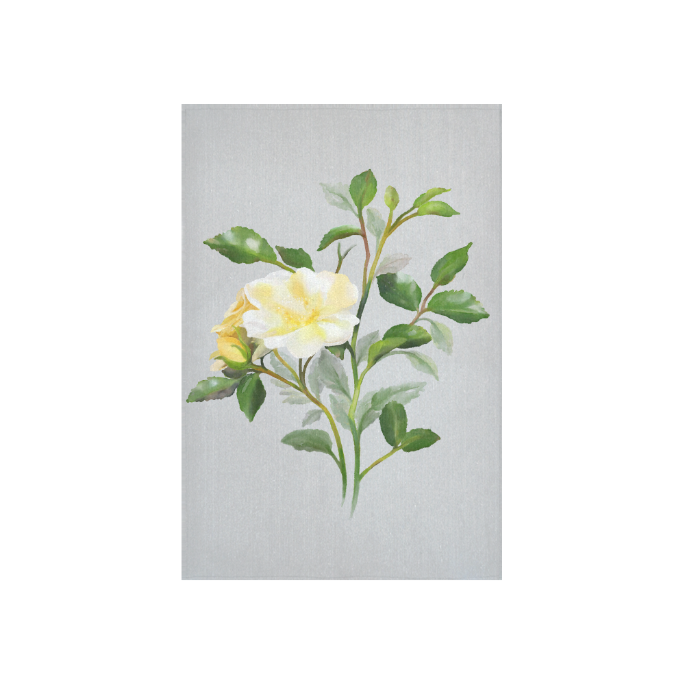 Yellow Rose Cotton Linen Wall Tapestry 40"x 60"