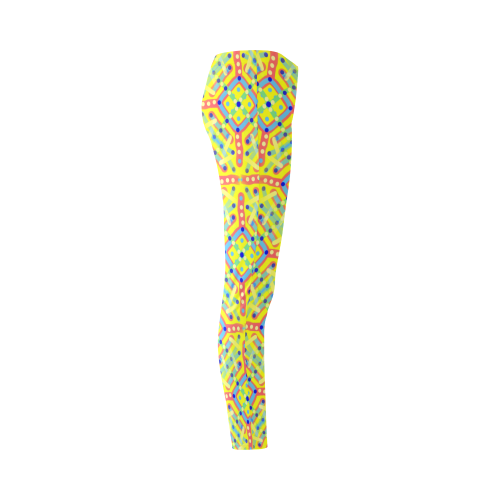 festival pattern yellow Cassandra Women's Leggings (Model L01)