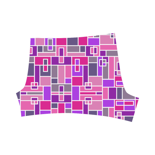 Pink and Purple Geometric Blocks by ArtformDesigns Briseis Skinny Shorts (Model L04)