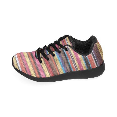 Traditional WOVEN STRIPES FABRIC - colored Women’s Running Shoes (Model 020)