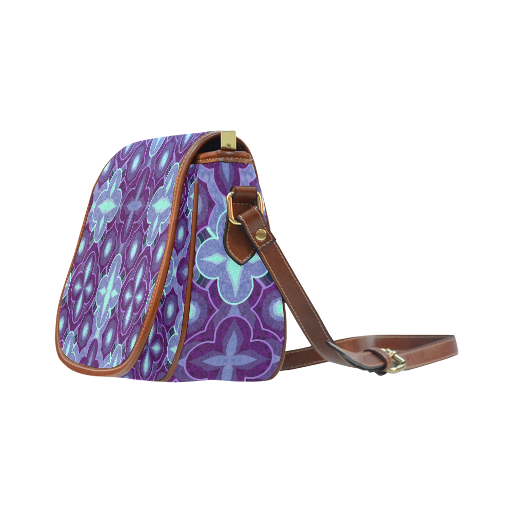 Purple blue pattern Saddle Bag/Small (Model 1649) Full Customization