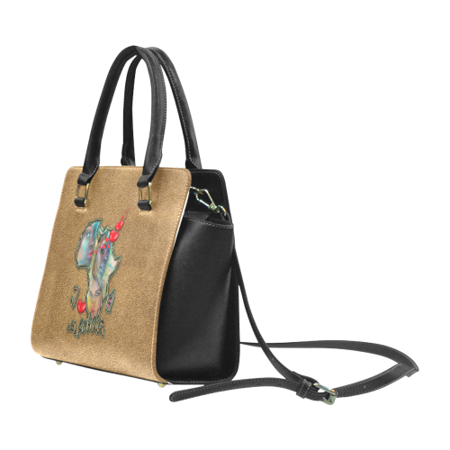 I love africa Rivet Shoulder Handbag (Model 1645)