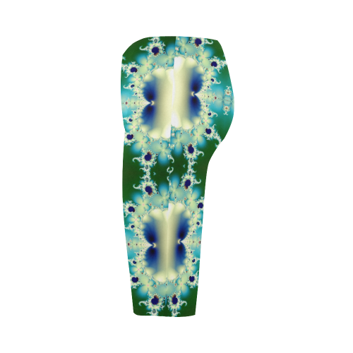 Ice Princess Fractal Abstract Hestia Cropped Leggings (Model L03)