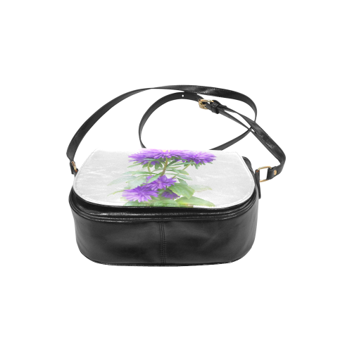 Purple Garden Flowers, watercolors Classic Saddle Bag/Large (Model 1648)