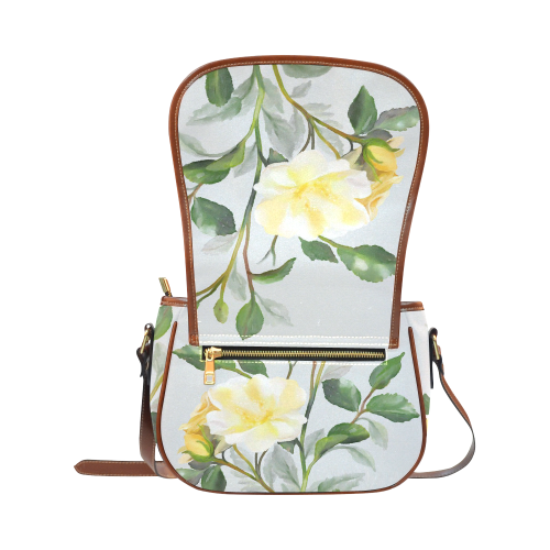 Yellow Rose with signature Saddle Bag/Small (Model 1649) Full Customization