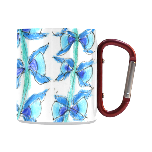Dancing Aqua Blue Vines, Flowers Zendoodle Garden Classic Insulated Mug(10.3OZ)