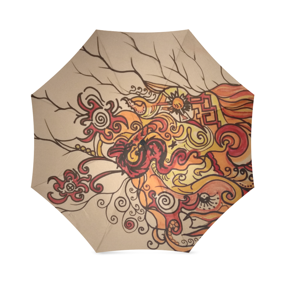 Dragon Fire by rokinronda Foldable Umbrella (Model U01)