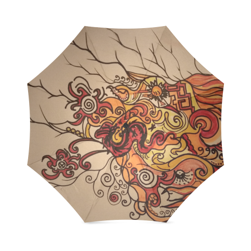 Dragon Fire by rokinronda Foldable Umbrella (Model U01)