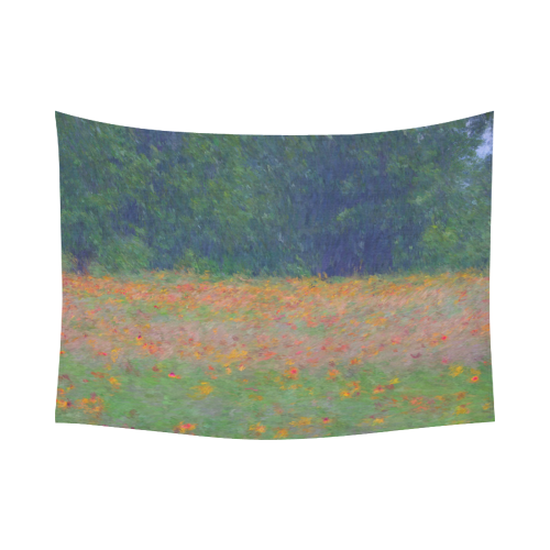Colorful Floral Carpet Cotton Linen Wall Tapestry 80"x 60"