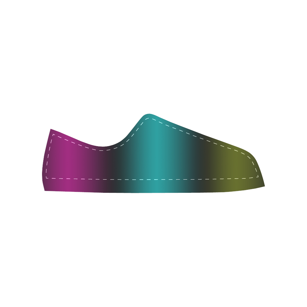 Dark Green Mint Blue Lilac Soft Gradient Men's Classic Canvas Shoes (Model 018)