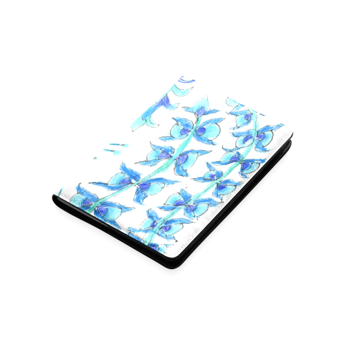 Dancing Aqua Blue Vines, Flowers Zendoodle Garden Custom NoteBook A5