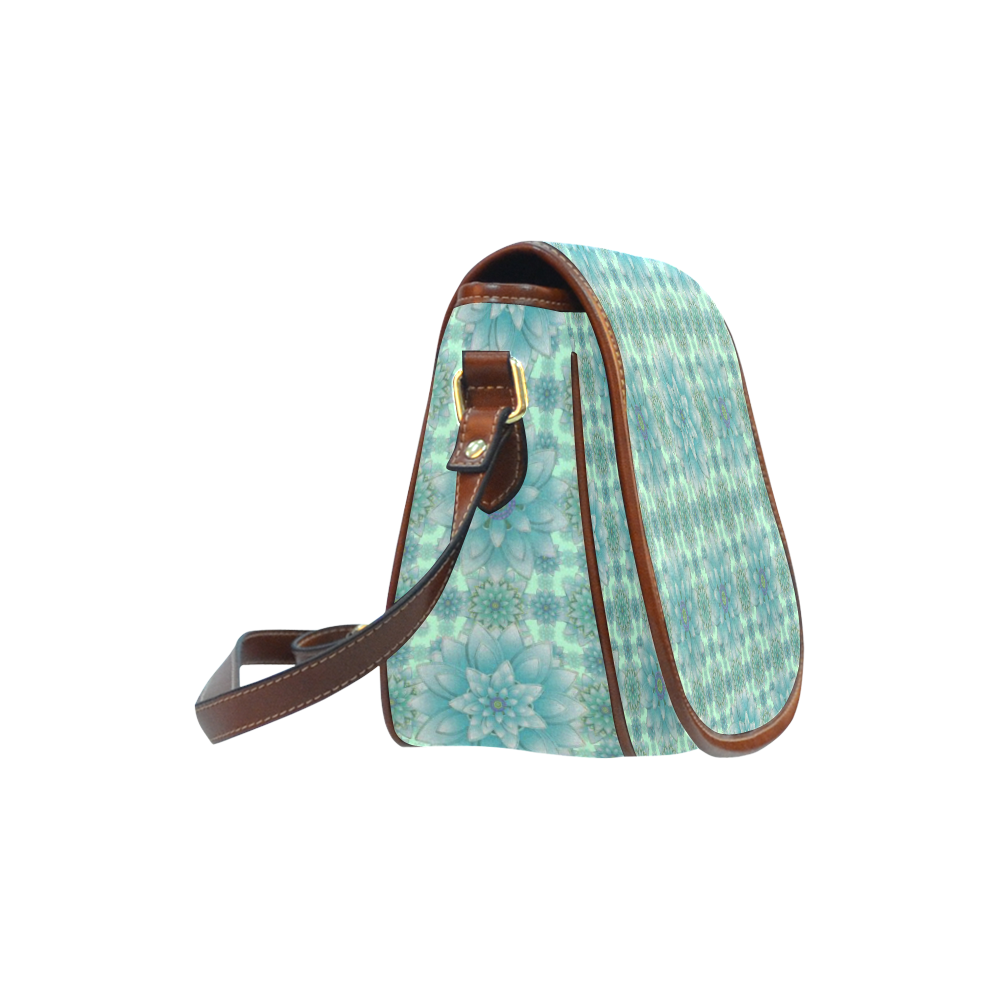 Turquoise Happiness Saddle Bag/Small (Model 1649) Full Customization