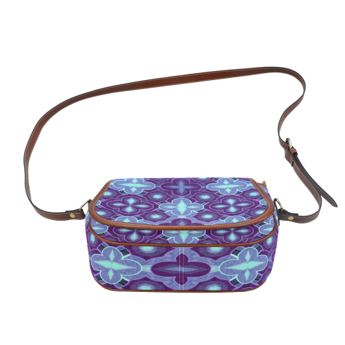 Purple blue pattern Saddle Bag/Small (Model 1649) Full Customization