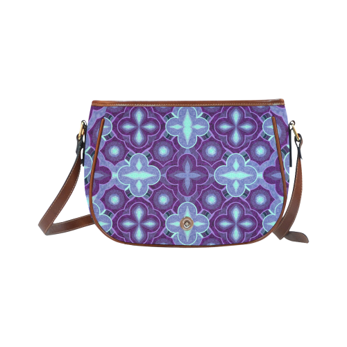 Purple blue pattern Saddle Bag/Small (Model 1649) Full Customization