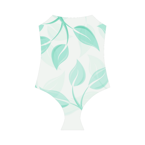 Green leaves on branches Strap Swimsuit ( Model S05)