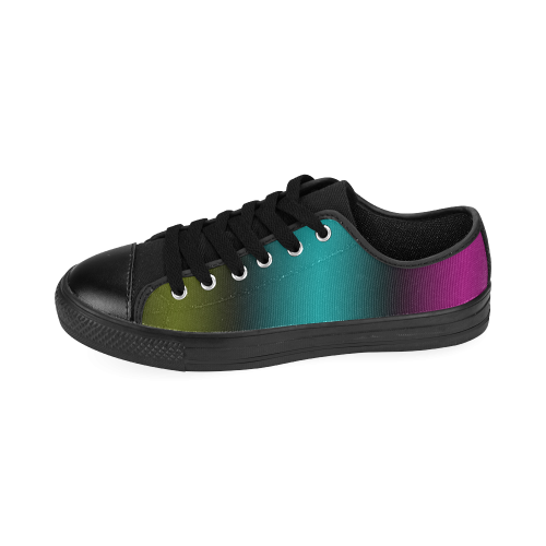 Dark Green Mint Blue Lilac Soft Gradient Men's Classic Canvas Shoes (Model 018)