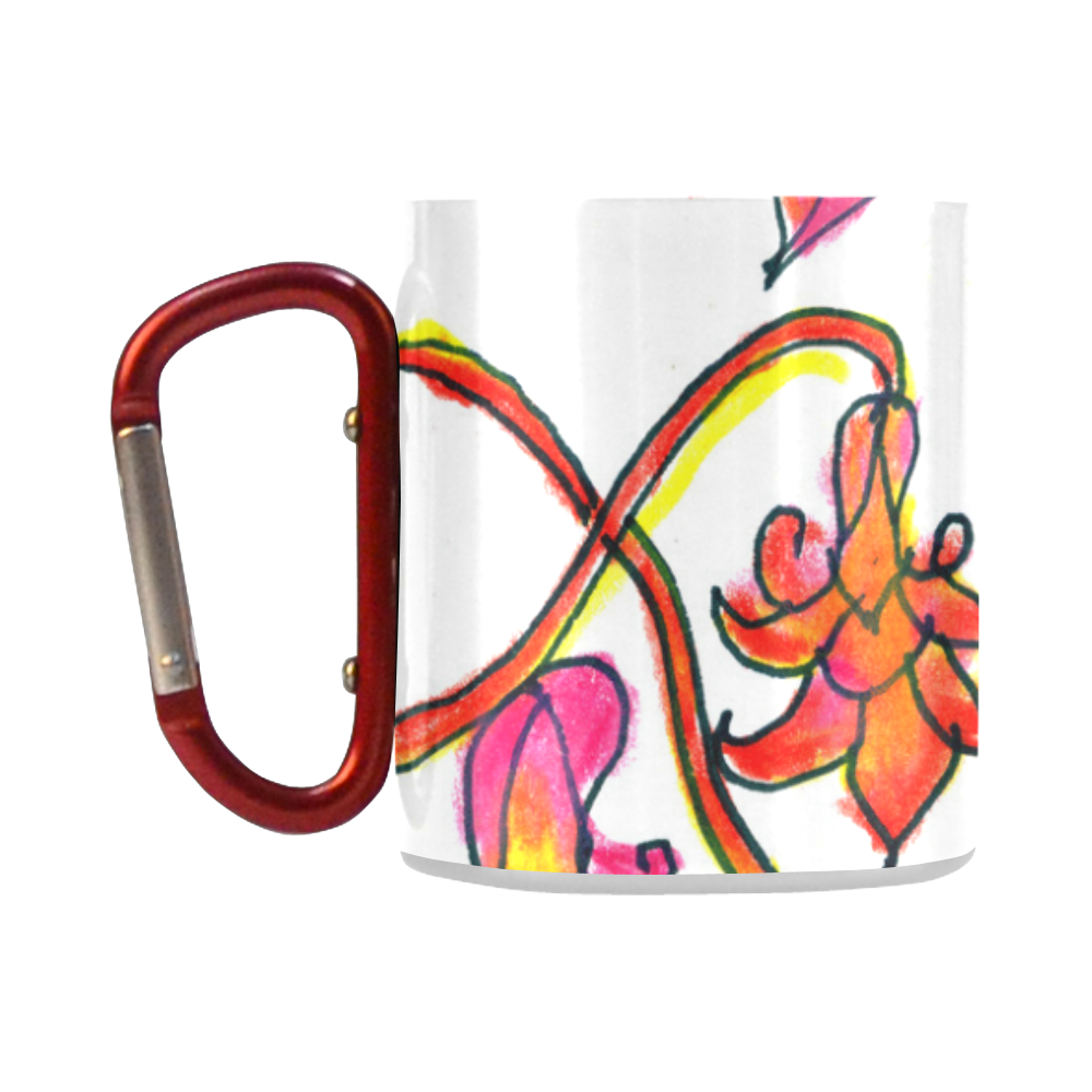 Autumn Leaves, Flowers, Red Orange Gold Zendoodle Classic Insulated Mug(10.3OZ)