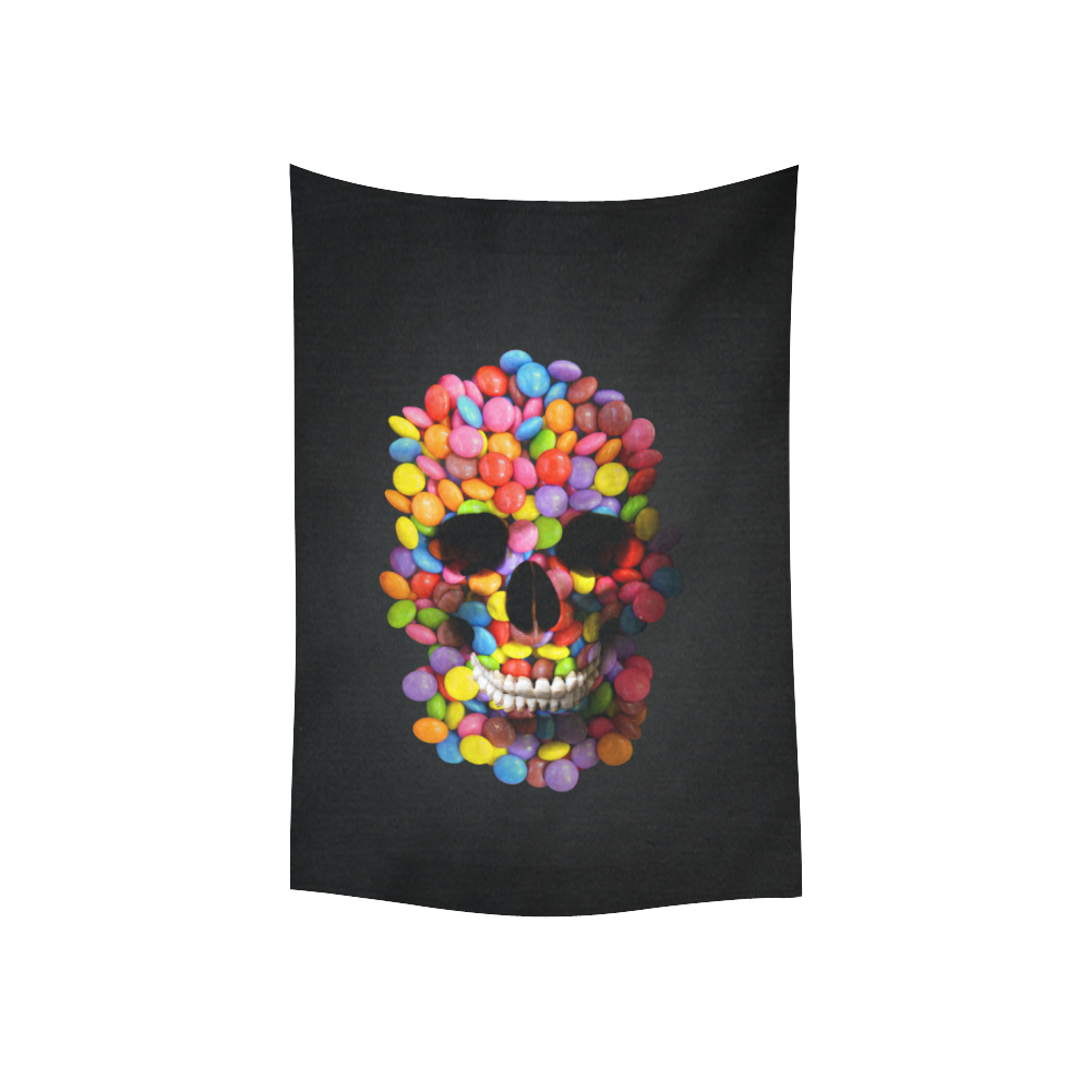 Halloween Candy Sugar Skull Cotton Linen Wall Tapestry 40"x 60"