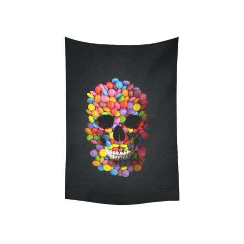 Halloween Candy Sugar Skull Cotton Linen Wall Tapestry 40"x 60"